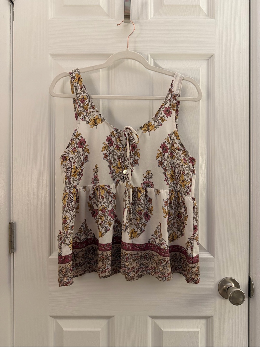 Show Me Your Mumu Boho Paisley Floral Peplum Tank Top Small